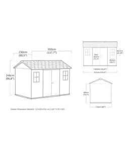 CASETTA DA GIARDINO KETER "APEX 7511/1175" IN RESINA MARRONE DOPPIA OPZIONE MONTAGGIO 230X350X246 CM