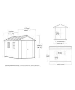 CASETTA DA GIARDINO KETER "APEX 7511/1175" IN RESINA MARRONE DOPPIA OPZIONE MONTAGGIO 230X350X246 CM