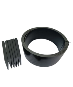 Bordura da esterno EuroGarden in plastica grigio con 6 picchetti 5 metri