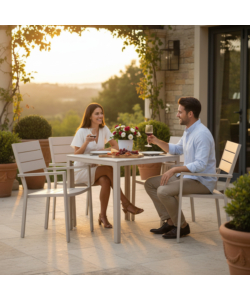 SET DA GIARDINO EUROGARDEN "IBISCO" IN HDPE TORTORA TAVOLO E 4 SEDIE
