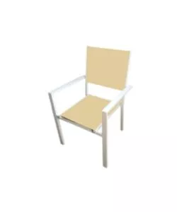 SEDIA DA ESTERNO EUROGARDEN IN ALLUMINIO E TEXTILENE BIANCO 60X56,5X87 CM