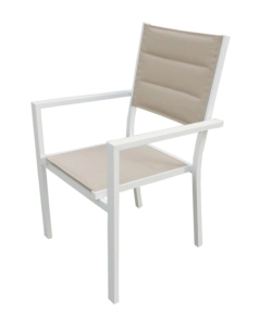 Sedia da esterno EuroGarden in alluminio e textilene tortora 60x56,5x87 cm