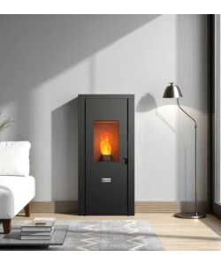 STUFA A PELLET ERMETICA CANADIAN STOVE "DESIGNEVO 9C" NERO 8,3 KW