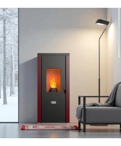 STUFA A PELLET ERMETICA CANADIAN STOVE "DESIGNEVO FINE DUSTER" BORDEAUX 8 KW