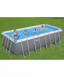 PISCINA FUORI TERRA CON STRUTTURA RETTANGOLARE BESTWAY "STEEL PRO MAX" GRIGIO SCURO 488X244X122 CM - COD. 56670