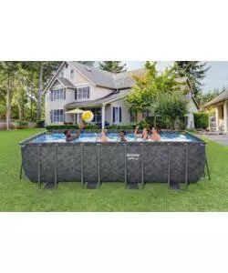 PISCINA FUORI TERRA CON STRUTTURA RETTANGOLARE BESTWAY "APX 365" GRIGIO SCURO EFFETTO MARMO 549X274X132 CM