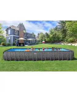 PISCINA FUORI TERRA CON STRUTTURA RETTANGOLARE BESTWAY "APX 365" GRIGIO SCURO EFFETTO MARMO 956X488X132 CM