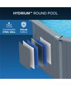 PISCINA FUORI TERRA CON STRUTTURA OVALE BESTWAY "HYDRIUM" GRIGIO SCURO 732X366X132 CM