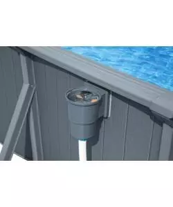 PISCINA FUORI TERRA CON STRUTTURA OVALE BESTWAY "HYDRIUM" GRIGIO SCURO 732X366X132 CM