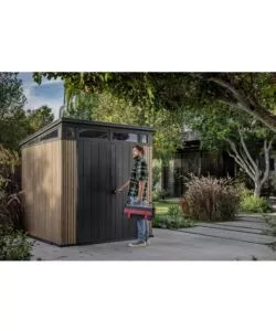 CASETTA DA GIARDINO KETER "PENT 7X7" IN RESINA MARRONE CON PORTA BATTENTE DOPPIA 214X218X226 CM