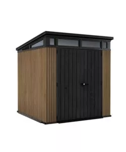 CASETTA DA GIARDINO KETER "PENT 7X7" IN RESINA MARRONE CON PORTA BATTENTE DOPPIA 214X218X226 CM