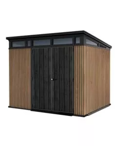 CASETTA DA GIARDINO KETER "PENT 9X7" IN RESINA MARRONE CON PORTA BATTENTE DOPPIA 277X218X226 CM
