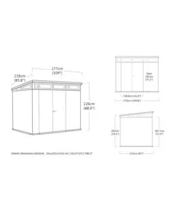 CASETTA DA GIARDINO KETER "PENT 9X7" IN RESINA MARRONE CON PORTA BATTENTE DOPPIA 277X218X226 CM