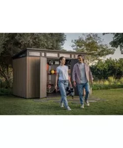 CASETTA DA GIARDINO KETER "PENT 11X7" IN RESINA MARRONE CON PORTA BATTENTE DOPPIA 340X218X246 CM