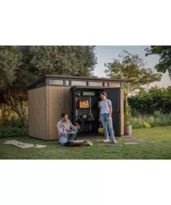 CASETTA DA GIARDINO KETER "PENT 11X7" IN RESINA MARRONE CON PORTA BATTENTE DOPPIA 340X218X246 CM