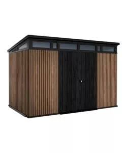 CASETTA DA GIARDINO KETER "PENT 11X7" IN RESINA MARRONE CON PORTA BATTENTE DOPPIA 340X218X246 CM