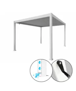 PERGOLA BIOCLIMATICA EUROGARDEN "ATENA" CON APERTURA A MANOVELLA IN ALLUMINIO BIANCO 3X3X2,5 MT