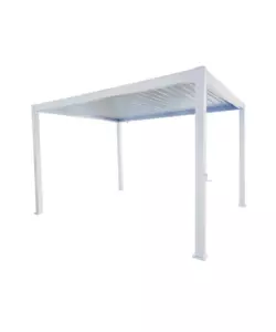 PERGOLA BIOCLIMATICA EUROGARDEN "ATENA" CON APERTURA A MANOVELLA IN ALLUMINIO BIANCO 3X4X2,5 MT