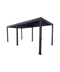 PERGOLA BIOCLIMATICA EUROGARDEN "ATENA" CON APERTURA A MANOVELLA IN ALLUMINIO ANTRACITE 3X6X2,5 MT