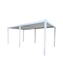 PERGOLA BIOCLIMATICA EUROGARDEN "ATENA" CON APERTURA A MANOVELLA IN ALLUMINIO BIANCO 3X6X2,5 MT