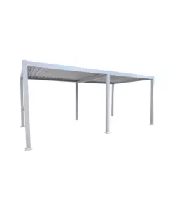 PERGOLA BIOCLIMATICA EUROGARDEN "ATENA" CON APERTURA A MANOVELLA IN ALLUMINIO BIANCO 3X6X2,5 MT