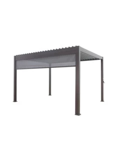 TENDA ANTIVENTO SCORREVOLE PER PERGOLA BIOCLIMATICA EUROGARDEN ATENA IN TEXTILENE GRIGIO LATO 4 MT
