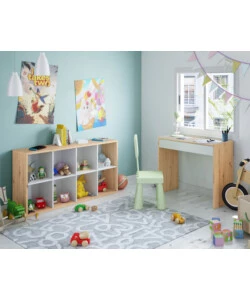 SCRIVANIA CON CASSETTO LEGNO E BIANCO 81,5X40X77 CM