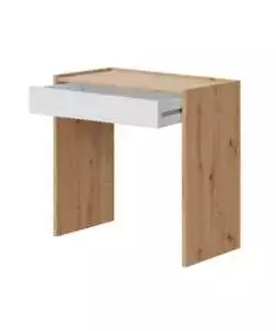 SCRIVANIA CON CASSETTO LEGNO E BIANCO 81,5X40X77 CM