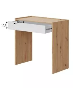 SCRIVANIA CON CASSETTO LEGNO E BIANCO 81,5X40X77 CM