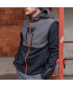 GIACCA DA LAVORO KAPRIOL "SOFTSHELL TENERE PRO" NERO E GRIGIO TG L