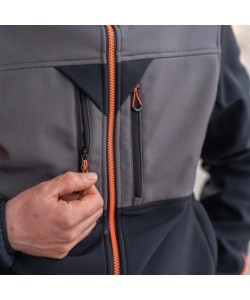 GIACCA DA LAVORO KAPRIOL "SOFTSHELL TENERE PRO" NERO E GRIGIO TG XXXL