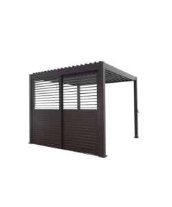 SET 2 PARETI SCORREVOLI PER PERGOLA BIOCLIMATICA EUROGARDEN ATENA IN ALLUMINIO GRIGIO LATO 3 MT
