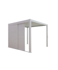 SET 2 PARETI SCORREVOLI PER PERGOLA BIOCLIMATICA EUROGARDEN ATENA IN ALLUMINIO BIANCO LATO 3 MT