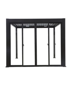 SET 4 VETRI SCORREVOLI PER PERGOLA BIOCLIMATICA EUROGARDEN ATENA IN VETRO TEMPERATO GRIGIO LATO 3 MT