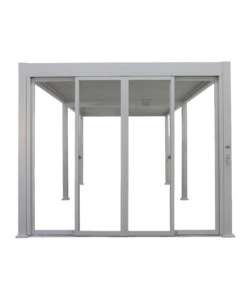 SET 4 VETRI SCORREVOLI PER PERGOLA BIOCLIMATICA EUROGARDEN ATENA IN VETRO TEMPERATO BIANCO LATO 3 MT