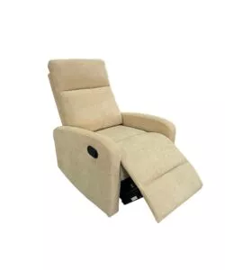 Poltrona BellaHome "Clara" con recliner in tessuto beige 71x88x102 cm