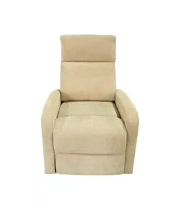 Poltrona BellaHome "Clara" con recliner in tessuto beige 71x88x102 cm
