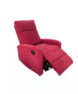 Poltrona BellaHome "Clara" con recliner in tessuto bordeaux 71x88x102 cm