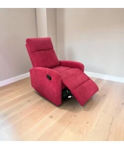 Poltrona BellaHome "Clara" con recliner in tessuto bordeaux 71x88x102 cm