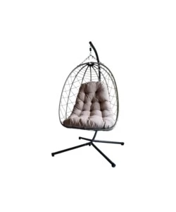 Poltrona sospesa da esterno pieghevole EuroGarden grigio 103x108x192 cm