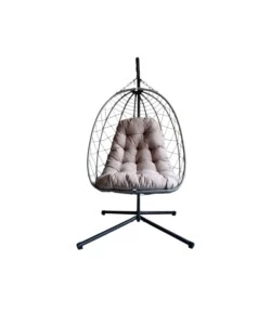 Poltrona sospesa da esterno pieghevole EuroGarden grigio 103x108x192 cm