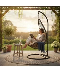 Poltrona sospesa da esterno EuroGarden "Mezzaluna" marrone 95x195 cm