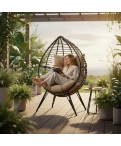 Poltrona da esterno EuroGarden "Honey" grigio 96x70x148 cm