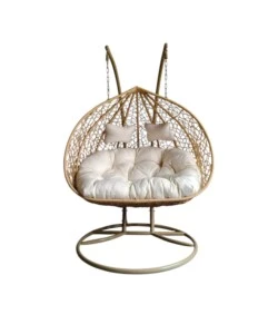 Poltrona sospesa da esterno EuroGarden "Double" beige 132x118x75 cm