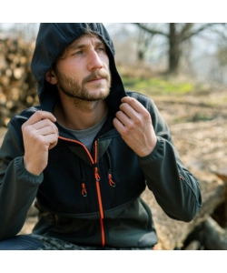 GIACCA DA LAVORO KAPRIOL "SOFTSHELL TENERE PRO" NERO E VERDE TG M