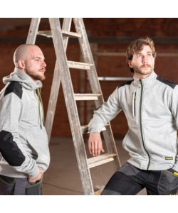 FELPA DA LAVORO CON CAPPUCCIO KAPRIOL "SLICK" GRIGIO CHIARO TG XXL