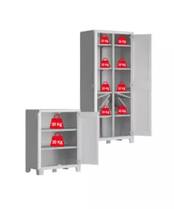 SET 2 ARMADI ALTO E BASSO KETER "MAXIMO" IN POLIPROPILENE GRIGIO 80X44X100/182 CM