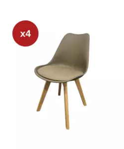 Set 4 sedie da pranzo BellaHome "Castilla" tortora 48x55x81 cm
