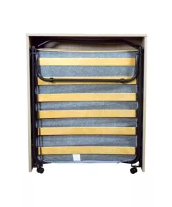 MOBILE LETTO SINGOLO ESTRAIBILE A SCOMPARSA CON RETE E MATERASSO MARRONE 80X190 CM