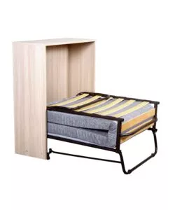 MOBILE LETTO SINGOLO ESTRAIBILE A SCOMPARSA CON RETE E MATERASSO MARRONE 80X190 CM